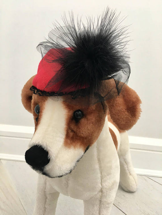 Dog black feather fascinator