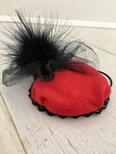 Dog black feather fascinator