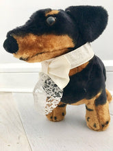 Dog satin white Bowtie collar