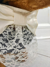 Dog satin white Bowtie collar